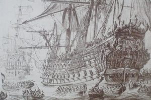 Picture of Dutch Men-O’-War and Other Ships in a Calm, created in 1665 by Willem Van De Velde