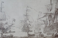 Load image into Gallery viewer, Picture of Dutch Men-O’-War and Other Ships in a Calm, created in 1665 by Willem Van De Velde