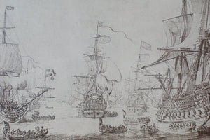 Picture of Dutch Men-O’-War and Other Ships in a Calm, created in 1665 by Willem Van De Velde