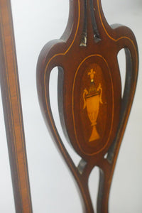 A pair of antique Edwardian mahogany inlaid bedroom chairs circa 1900