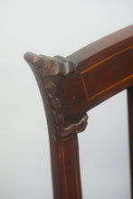 Load image into Gallery viewer, A pair of antique Edwardian mahogany inlaid bedroom chairs circa 1900