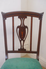 Load image into Gallery viewer, A pair of antique Edwardian mahogany inlaid bedroom chairs circa 1900