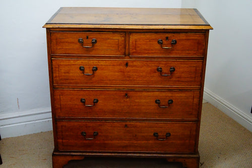 A good quality Edwardian mahogany inlaid chest the top is inlaid with fruitwoods in great condition