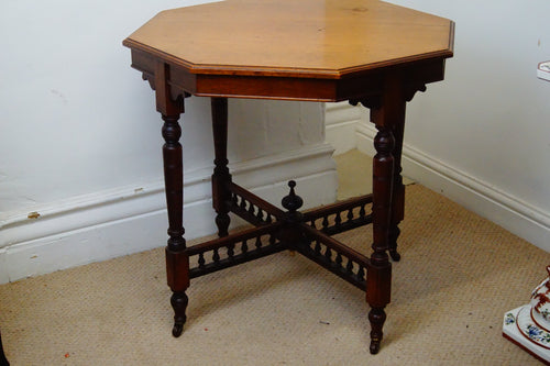 An octagonal aesthetic movement table made in the 19th Century