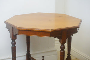 An octagonal aesthetic movement table made in the 19th Century