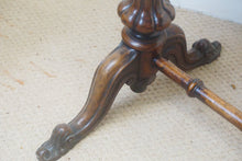 Load image into Gallery viewer, We have a fantastic quality mid Victorian burr walnut stretcher table being serpentine in form