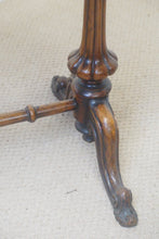 Load image into Gallery viewer, We have a fantastic quality mid Victorian burr walnut stretcher table being serpentine in form