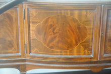 Load image into Gallery viewer, An antique Edwardian quality mahogany inlaid serpentine front display cabinet c.1900