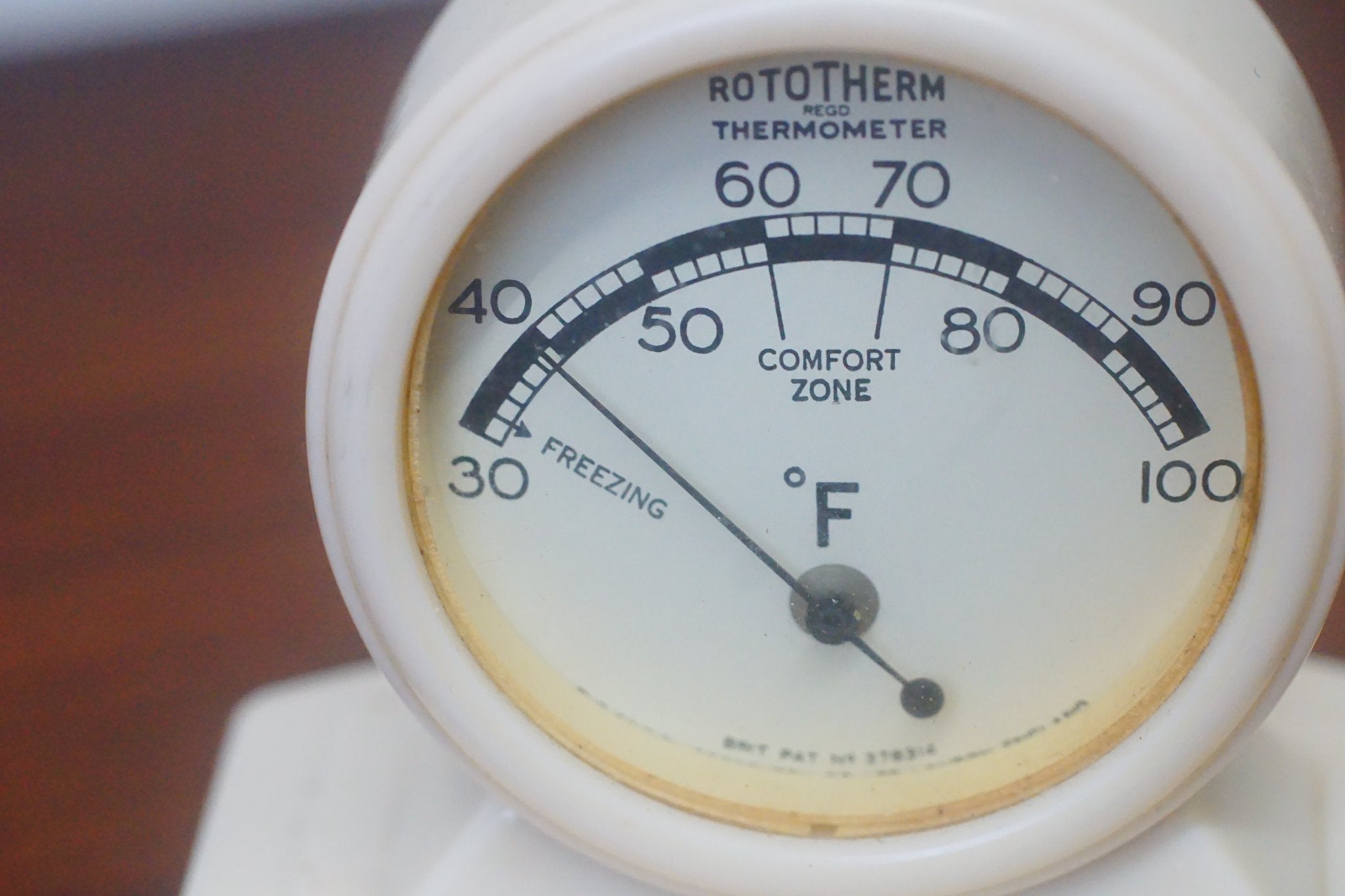 1930s Parkinson Rototherm Chrome Square Folding Desk Thermometer