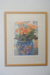 A huge stunning painting by John Sutherst of "orange begonia", this is number two