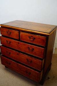 A good quality Edwardian mahogany inlaid chest the top is inlaid with fruitwoods in great condition