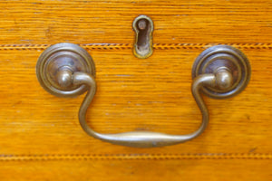 A good quality Edwardian mahogany inlaid chest the top is inlaid with fruitwoods in great condition