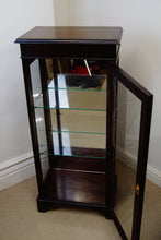 Load image into Gallery viewer, Chippendale style mahogany display cabinet with a hand cut diamond pattern to the door