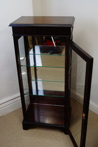 Chippendale style mahogany display cabinet with a hand cut diamond pattern to the door