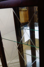 Load image into Gallery viewer, Chippendale style mahogany display cabinet with a hand cut diamond pattern to the door