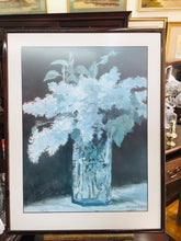 Load image into Gallery viewer, Beautiful vintage Monet painting of a glass vase with the most amazing flowers