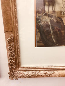 Edwardian picture of a girl playing the harp in gorgeous condition