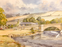 Load image into Gallery viewer, Lovely Original Watercolour of a bridge and river by Barry Claughton Leeds artist