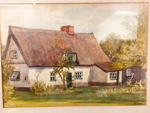 Beautiful vintage original watercolour by F Wigman painted 1965