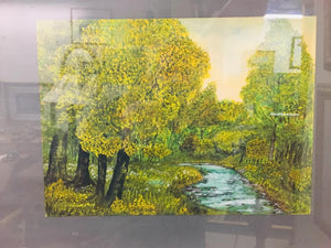 Beautiful original water colour by W Gennamo painted in July 1967,it depicts a beautiful river