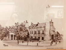 Load image into Gallery viewer, Original pen drawing of Southport’s Monument Square by Alan Lubfall