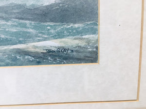 Original Watercolour signed by John Kay depicting a sea scape