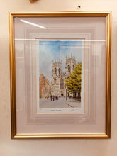 Load image into Gallery viewer, Beautiful pencil signed watercolour of York Minster by renowned artist Peter Annable beautifully painted mounted and framed under glass