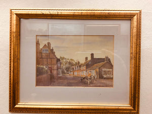 Watercolour by world renowned artist Sally Hamilton of "Donkeys" beautifully framed under glass