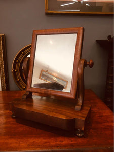 Edwardian mahogany swing mirror with its original glass and fabulous patina