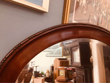 Load image into Gallery viewer, Edwardian mahogany oval mirror with double beveled edge in beautiful condition