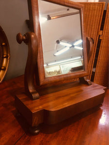 Edwardian mahogany swing mirror with its original glass and fabulous patina