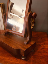 Load image into Gallery viewer, Edwardian mahogany swing mirror with its original glass and fabulous patina