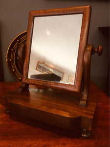 Edwardian mahogany swing mirror with its original glass and fabulous patina