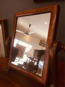 Edwardian mahogany swing mirror with its original glass and fabulous patina