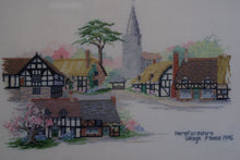 Load image into Gallery viewer, A gorgeous Herefordshire Village embroidery by P Neild 1996 with the most amazing colours