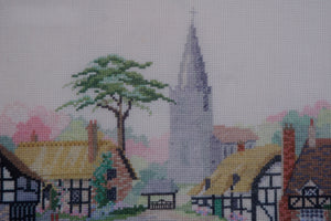 A gorgeous Herefordshire Village embroidery by P Neild 1996 with the most amazing colours