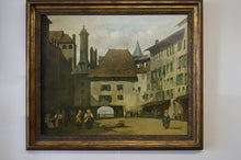 Load image into Gallery viewer, Oil on board painting of “La Place Des Molards Geneva” by R P Bonington beautifully framed