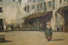 Load image into Gallery viewer, Oil on board painting of “La Place Des Molards Geneva” by R P Bonington beautifully framed