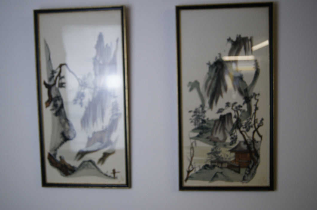 We have a  fantastic pair of original Japanese paintings by Robert Ellis beautifully executed