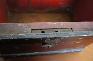 Edwardian cast iron strongbox with its original lock and fantastic patina