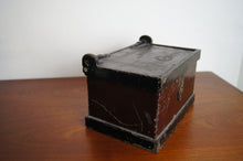 Load image into Gallery viewer, Edwardian cast iron strongbox with its original lock and fantastic patina