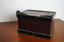 Load image into Gallery viewer, Edwardian cast iron strongbox with its original lock and fantastic patina