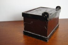 Load image into Gallery viewer, Edwardian cast iron strongbox with its original lock and fantastic patina