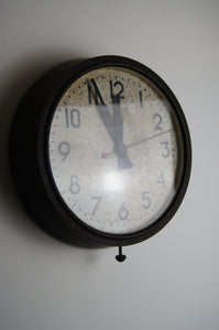 A Smiths Bakelite station clock with seconds hand circa 1940 in great condition with lovely patina