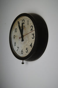 A Smiths Bakelite station clock with seconds hand circa 1940 in great condition with lovely patina