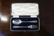 Load image into Gallery viewer, Hallmarked Victorian solid silver christening set hallmarked and boxed