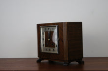 Load image into Gallery viewer, Art Deco oak cased mantle clock with domed glass door just been fully serviced