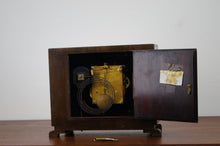 Load image into Gallery viewer, Art Deco oak cased mantle clock with domed glass door just been fully serviced