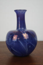 Load image into Gallery viewer, Astral blue hand blown vase with amazing colours and in fantastic condition