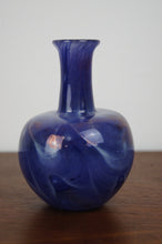 Load image into Gallery viewer, Astral blue hand blown vase with amazing colours and in fantastic condition